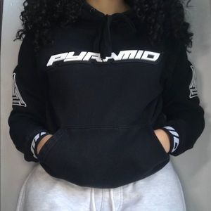Black pyramid Black hoodie with logo